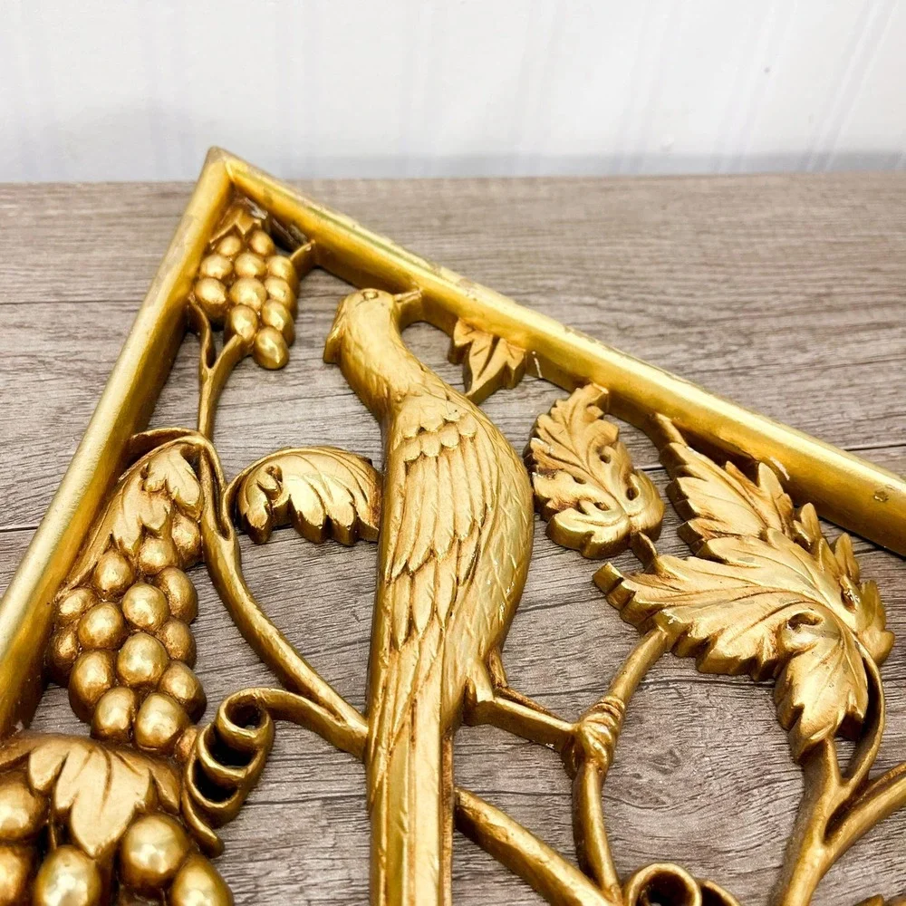 Faux Brass Bird Wall‎ Hanging - Gold Interior Decor